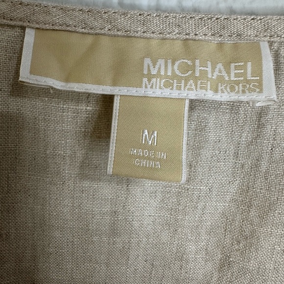 Michael Michael Kors 100% Linen Tunic Top Beige Size M - Picture 15 of 16